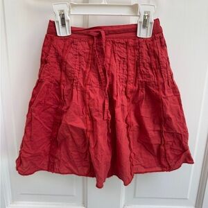 BoBoya 3T Girls Red/Orange Flowy Formal Skirt with Elastic Waist